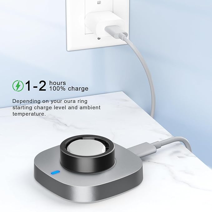 ZOOROO Charger Compatible with Oura Ring Gen 3 Size 11, Fast Charging Dock with