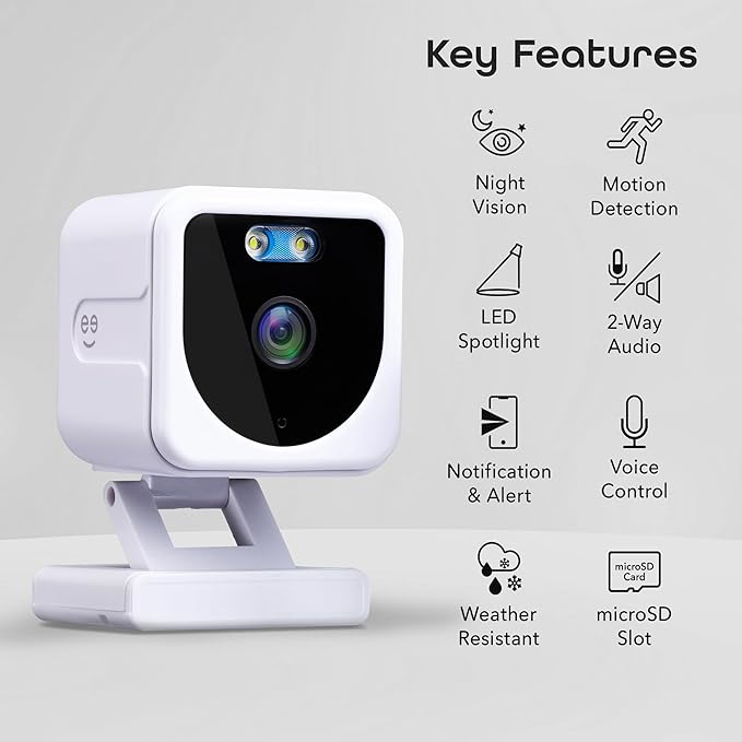 Geeni Mini 1080P Indoor/Outdoor Security Camera 2-Pack, Smart WiFi Cameras