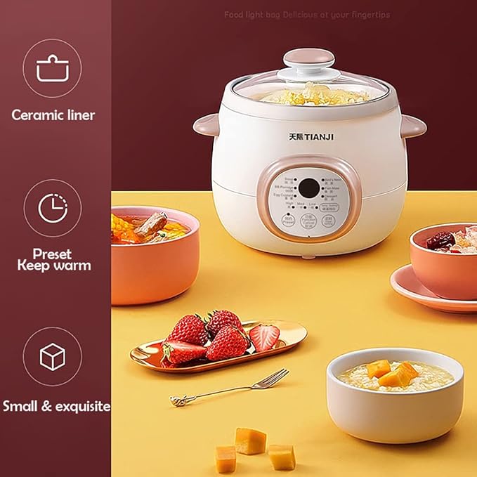 Electric Stew Pot, Ceramic Soup Porridge Cooker, Slow Cookers