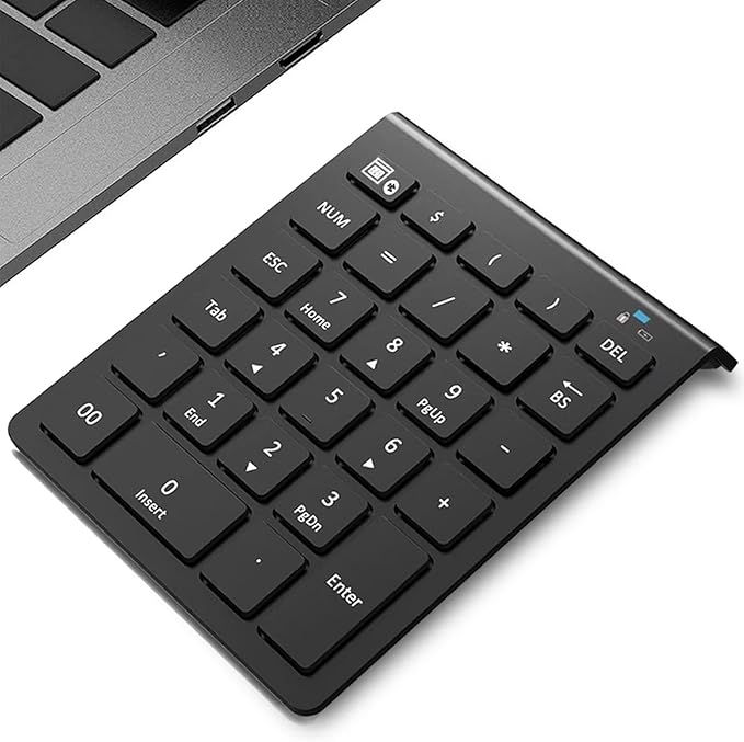 Lekvey Bluetooth Number Pad for Laptop, Wireless Numeric keypad, 28 Keys Numpad