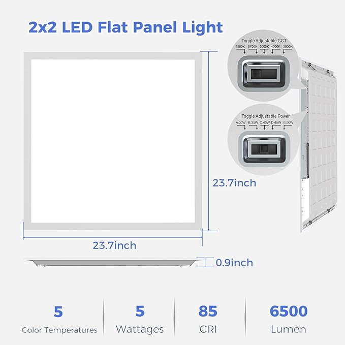 AIKVSXER 42 Pack 2x2 LED Flat Panel Light, Flush Mount Ceiling Light Kitchen