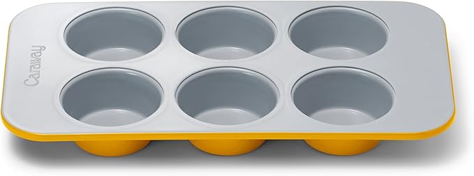 Caraway Nonstick Ceramic 6 Cup Muffin Pan – Non-Toxic, PTFE & PFOA Free – Oven