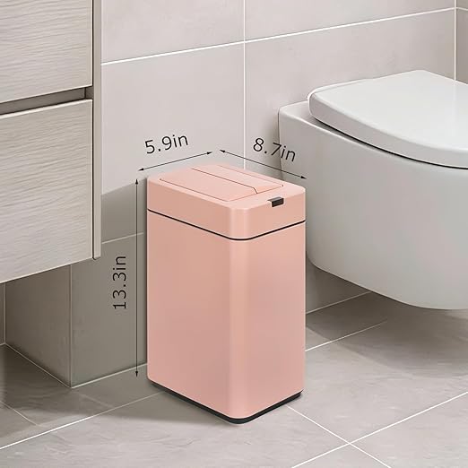 Sensor Trash Can with Butterfly Lid 2.6 Gallon Rectangular Automatic Garbage Can