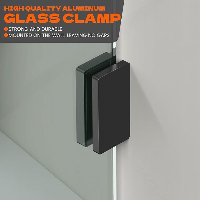 Bathroom Shower Door 30.5" W x 78.75" H, Frameless Fixed 3/8" Thick Clear