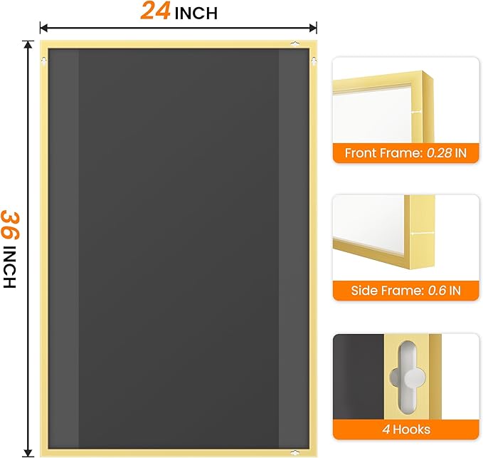 Bathroom Vanity Mirror for Wall, 2 Pack 36" x 24" Metal Framed Rectangular