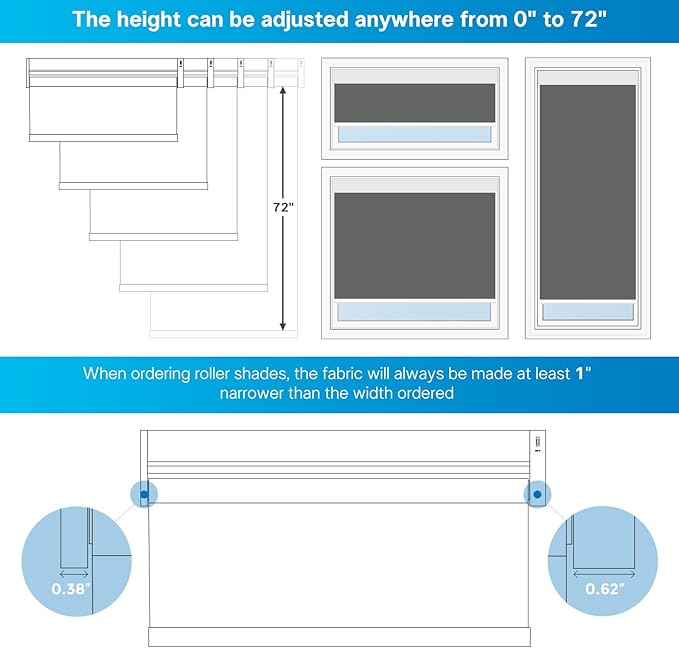 DENFOON Motorized Blinds with Remote, Thermal Electric Blinds【Solar Panel】