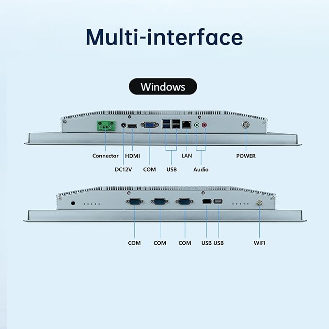 19-Inch Industrial Embedded Panel PC, Ratio 4:3 Multi-Touchscreen-Monitor