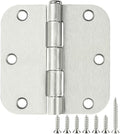 100 Pack Interior Door Hinges Brushed Nickel 3.5 inch x 3 1/2" 5/8" Round