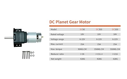 6v 12V18V 24v 200W-DC Planet Gear Motor 350kg.cm High Torque Mini Metal Geared