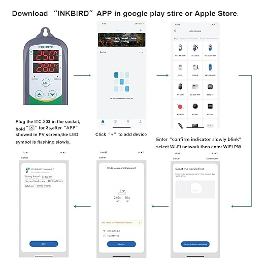 Inkbird WiFi ITC-308 Digital Temperature Controller Thermostat Remote