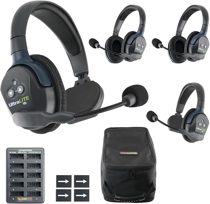 Eartec UL422 Ultralite-HD 4-Person Full Duplex Wireless Intercom Headset
