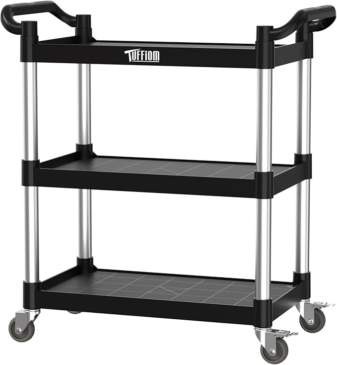 TUFFIOM 3-Tier Plastic Service Utility Cart