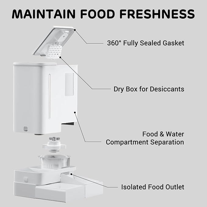 iPettie FW54 5G/2.4GHz WiFi Automatic Feeder and Waterer 2-in-1 Set