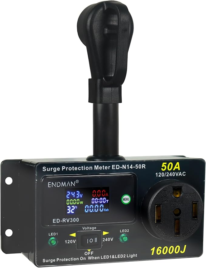 50 Amp RV Surge Protector with kWh Energy Monitor