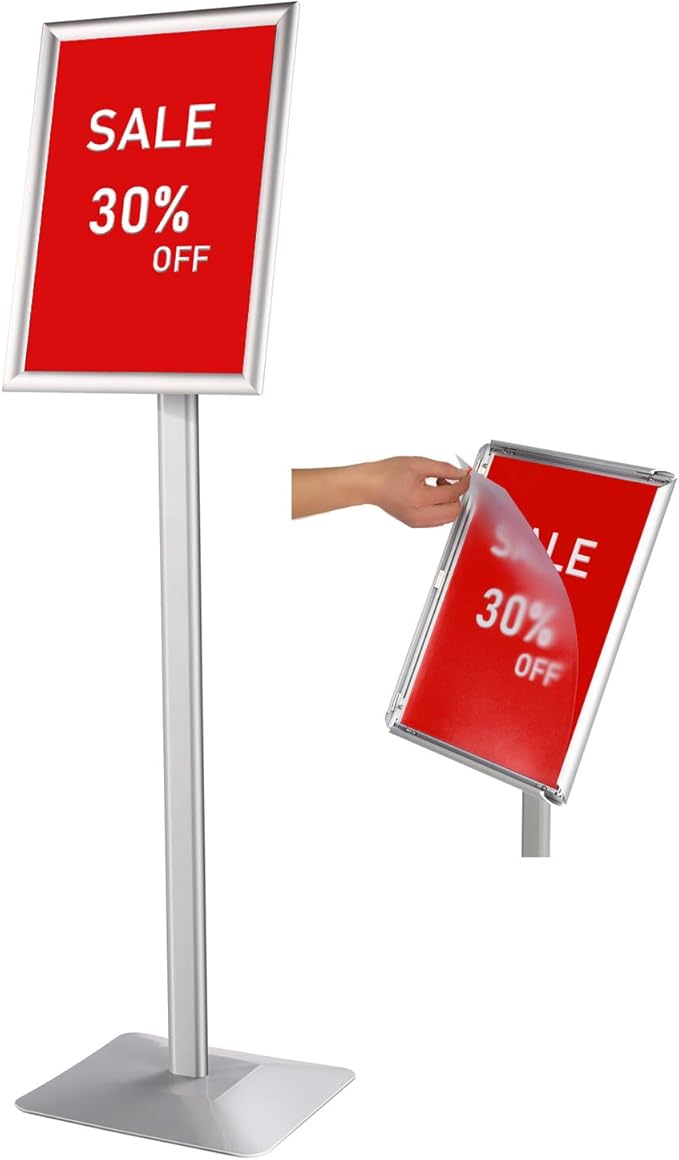DISPLAYSWORKER Adjustable Heavy Duty Pedestal Sign holder floor Stand, sign