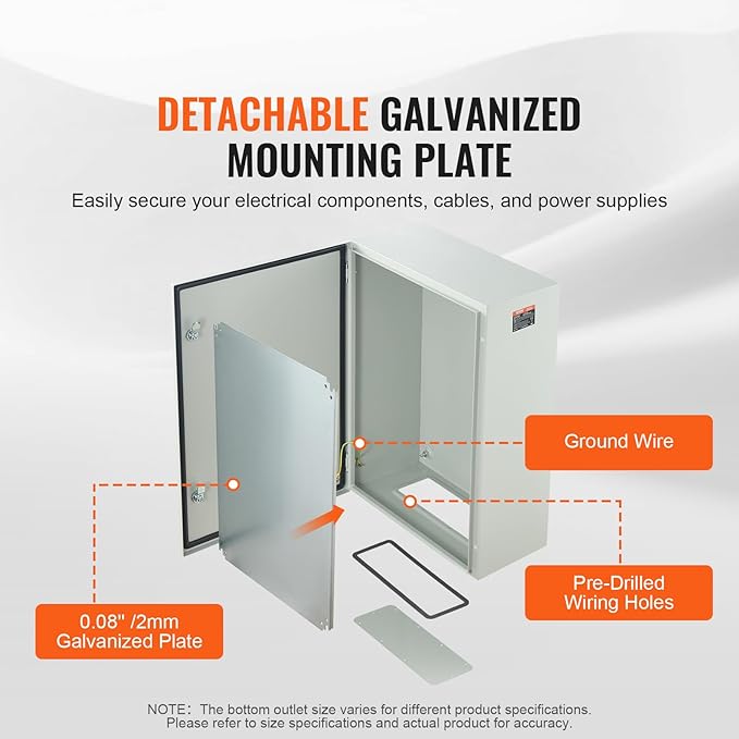 VEVOR Steel Electrical Box, Cold Rolled Steel Electrical Enclosure Box