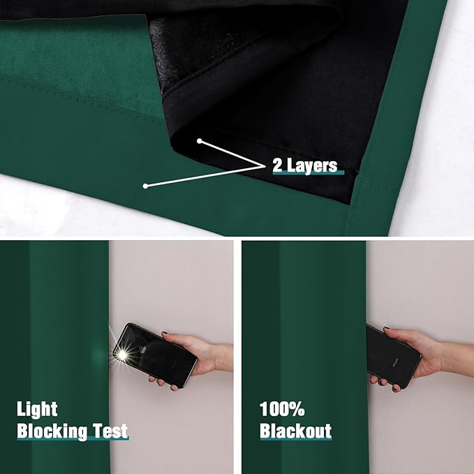 ChrisDowa 100% Blackout Curtains 120 inch Long