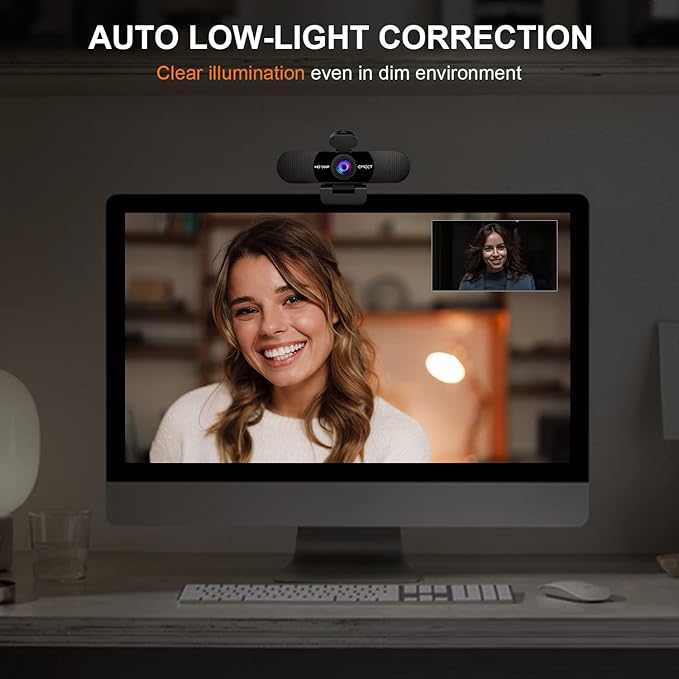 EMEET 1080P Webcam with Microphone, C960 Web Camera, 2 Mics Streaming Webcam