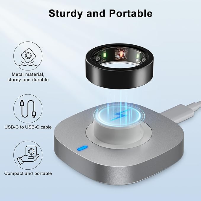 ZOOROO Charger Compatible with Oura Ring Gen 3 Size 11, Fast Charging Dock with