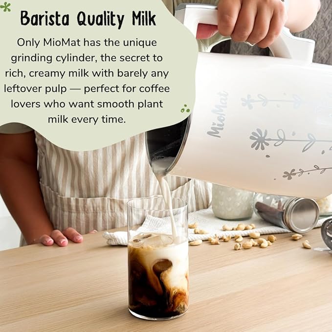 MioMat 8in1 Plant Based Milk Maker | Make 40oz of Natural Almond Milk, Soy Milk