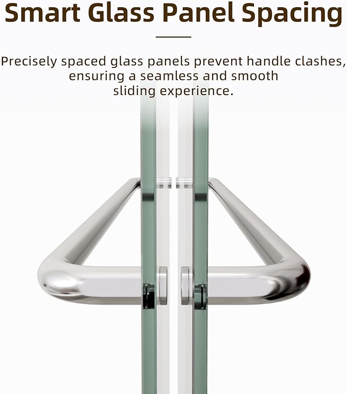 Sliding Shower Door, Royal Guard 56-60" W x 70" H Semi-Frameless Double Sliding