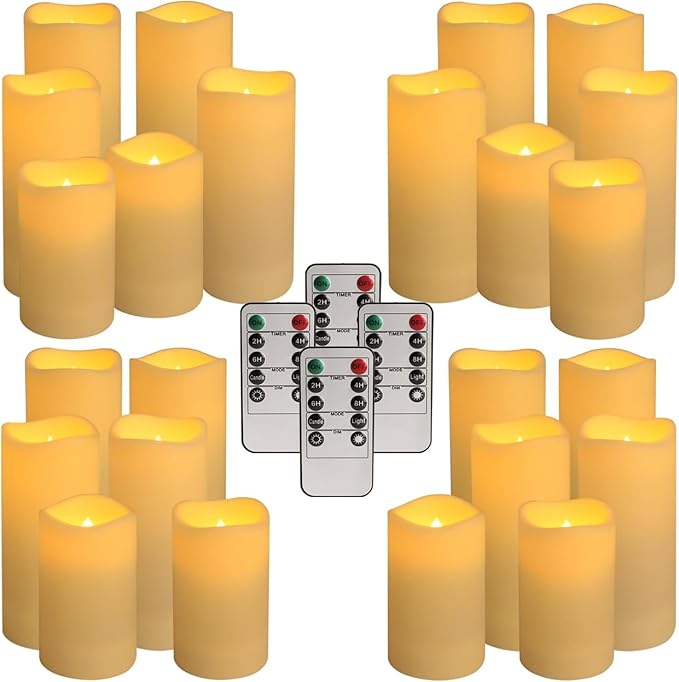 Set of 24 Waterproof Outdoor Flameless Candles, LED Candles