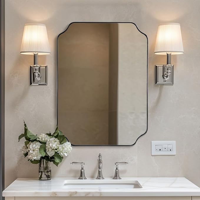 ANDY STAR Chrome Bathroom Mirror, 22x30 Inch Polished Chrome Rectangle Mirror