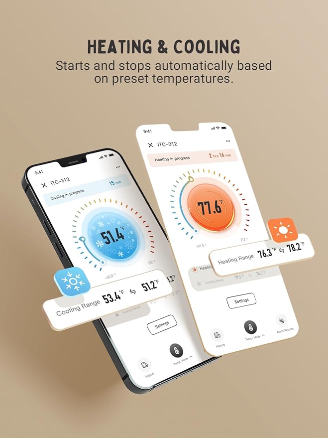 INKBIRD Bluetooth Digital Temperature Controller 1200W Heating Cooling 2-Stage