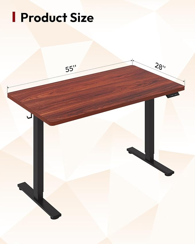 SANODESK Electric Standing Desk 55 x 28 Inches Whole-Piece Desktop Height