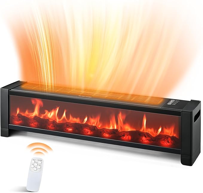 Air Choice 33” Baseboard Heater, 1500W Fireplace Heater