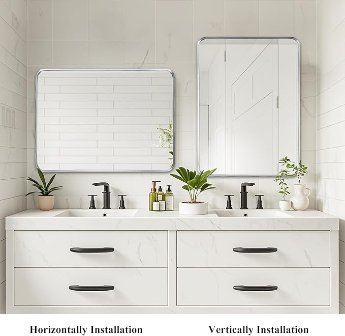 Fabuday Bathroom Mirror Silver 30x40 Inch