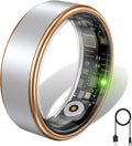 Smart Ring for Women & Men, IP68 Health Fitness Tracker (Silver, 8)