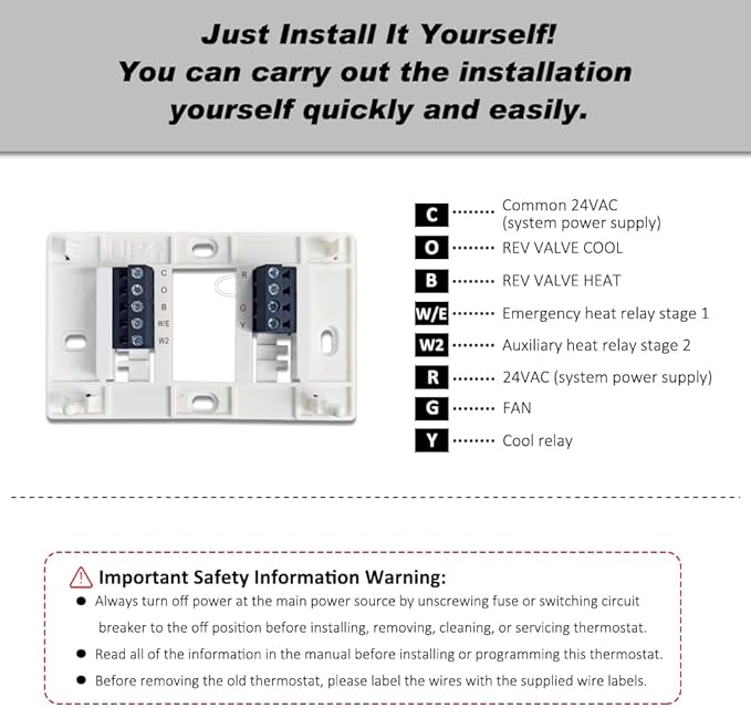 Thermostat for Home, Premium Heat Pump Room Temperature Controller,