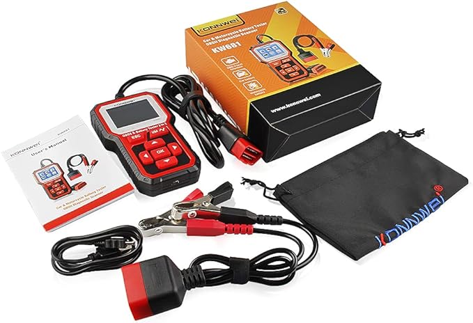 KONNWEI KW681 OBD2 Scanner 6V 12V Car Battery Tester, 2 in 1 Car Diagnostic