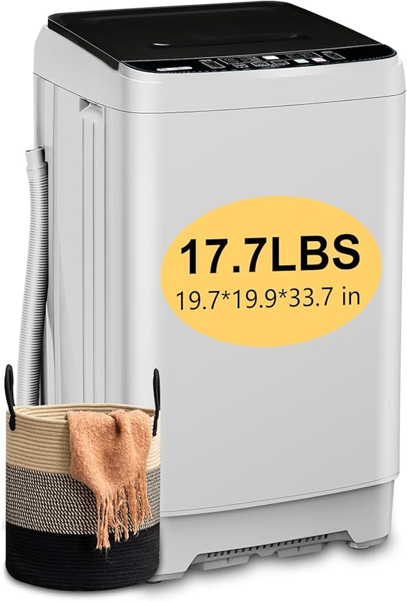 17.7 lbs Small Compact Portable Full-Automatic Washing Machine 10 Wash Program