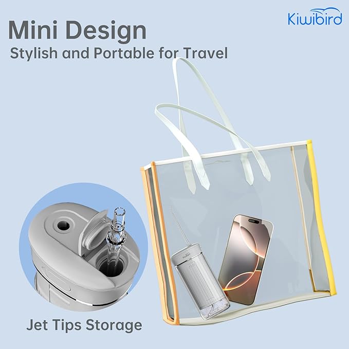 KIWIBIRD Mini Water Flosser for Travel, Ultra-Portable Cordless Oral Irrigator