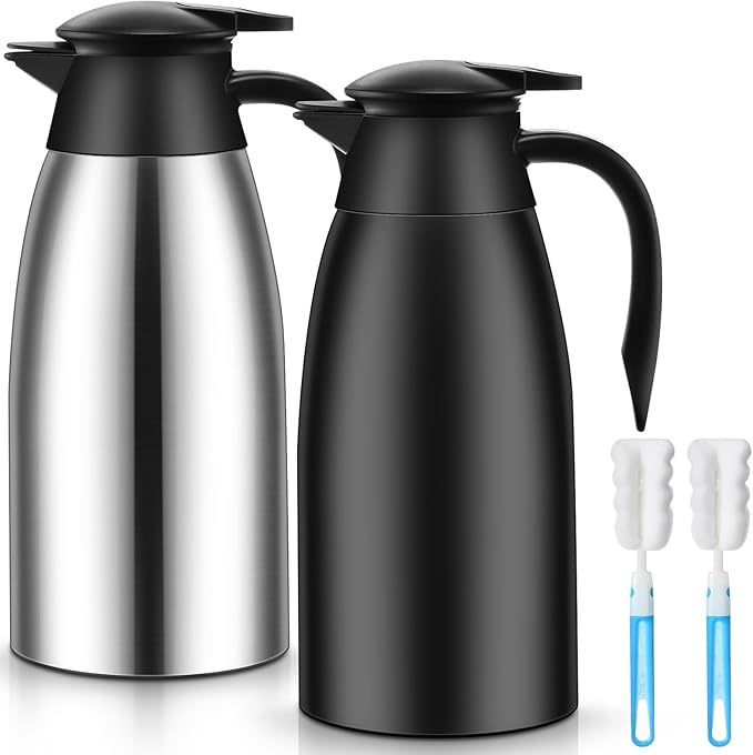 Norme 2 Pcs Thermal Coffee Carafe Insulated Stainless Steel Coffee Carafe