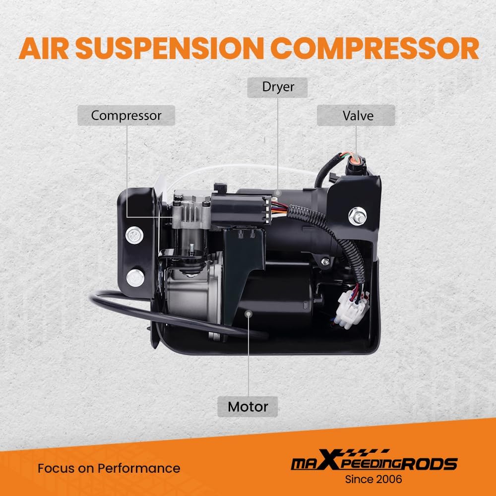 maXpeedingrods Pair Rear Air Suspension Shocks + Air Compressor for Chevy Tahoe Suburban 1500 for GMC Yukon for Cadillac SUV 2000-2014 25979391