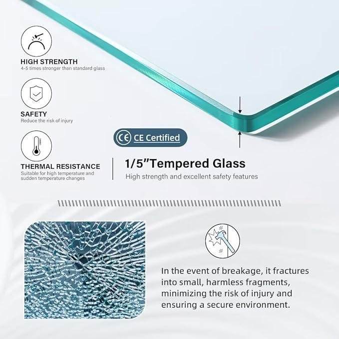 Goodyo Shower Door 34“ X 72” Fixed Frost Tempered Glass Shower Screen Panel (3 Pieces)