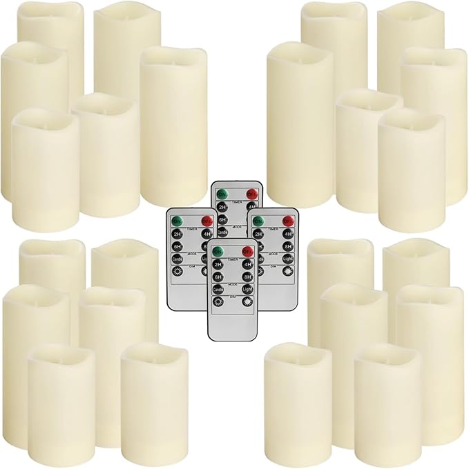 Set of 24 Waterproof Outdoor Flameless Candles, LED Candles