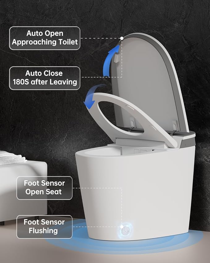 EPLO Smart Toilet Bidet with Auto Open Close, 1000 Gram MaP Flush Score