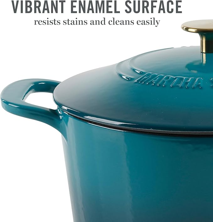Martha Stewart Gatwick 7-Quart Enamel Cast Iron Dutch Oven – Emerald Ombre