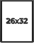 26x32 Shadow Box Frame Black | 1 Inch Deep Solid Wood Shadowbox Display Frame |