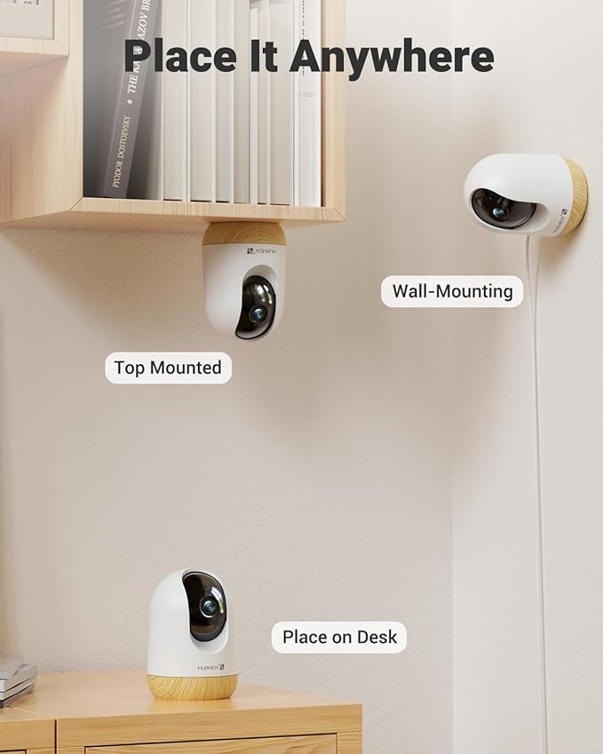 MUBVIEW 5G WiFi Indoor Security Camera No Subscription, Pet Camera