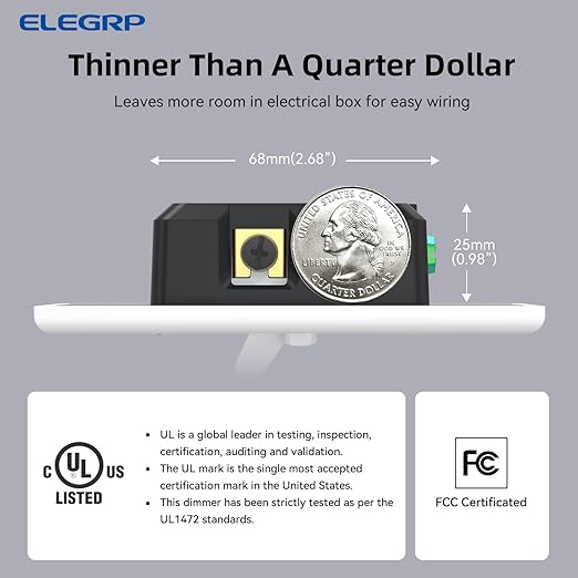 ELEGRP Digital Toggle Dimmer Switch (6 Pack)