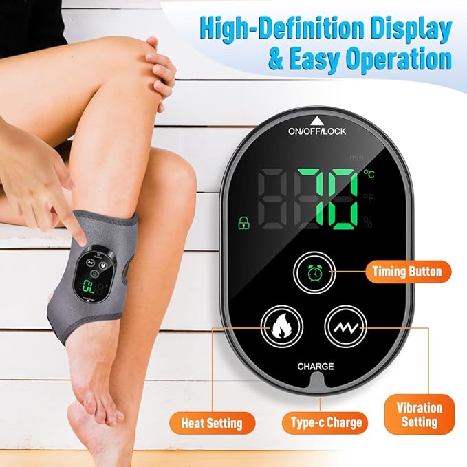 Foot and Ankle Massager for Pain Relief, Ankle Heating Pad Foot Renew Triple