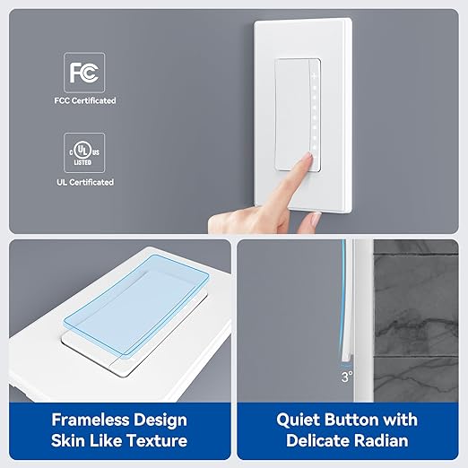 ELEGRP Dimmer Switch, Digital Dimmer Light Switch (6 Pack)