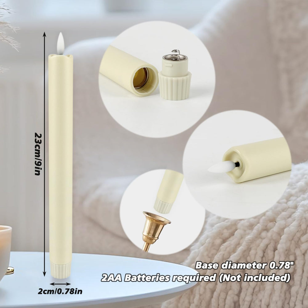 YOROXRG 24 Pack LED Flameless Taper Candles with Timer, Dripless Fake Candles...
