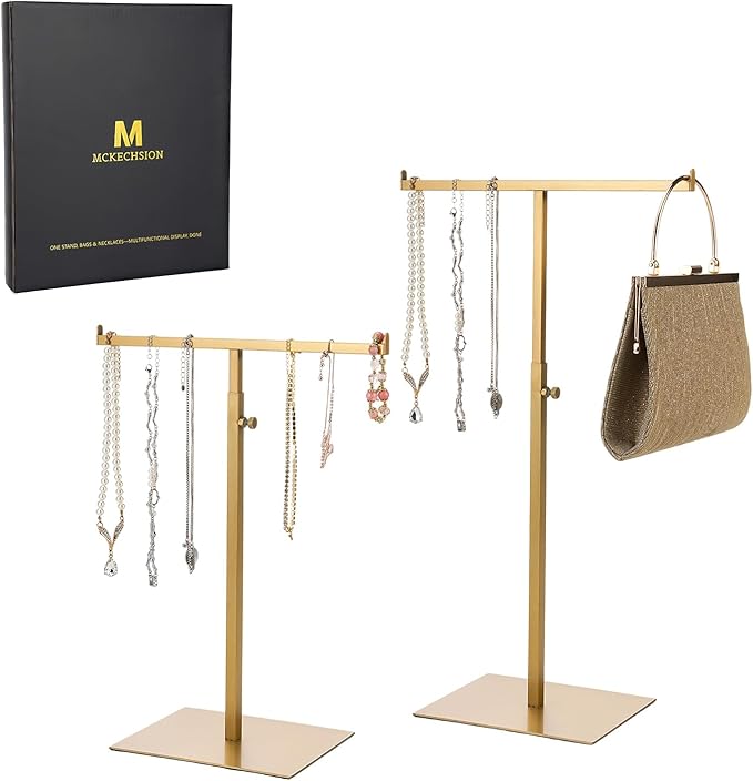 Purse Display Stand Jewelry Towers 2 Packs Stainless Steel Bag Stand Tabletop