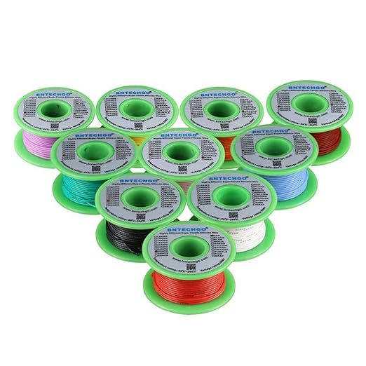BNTECHGO 26 Gauge Silicone Wire Kit 10 Color Each 50 ft Flexible 26 AWG